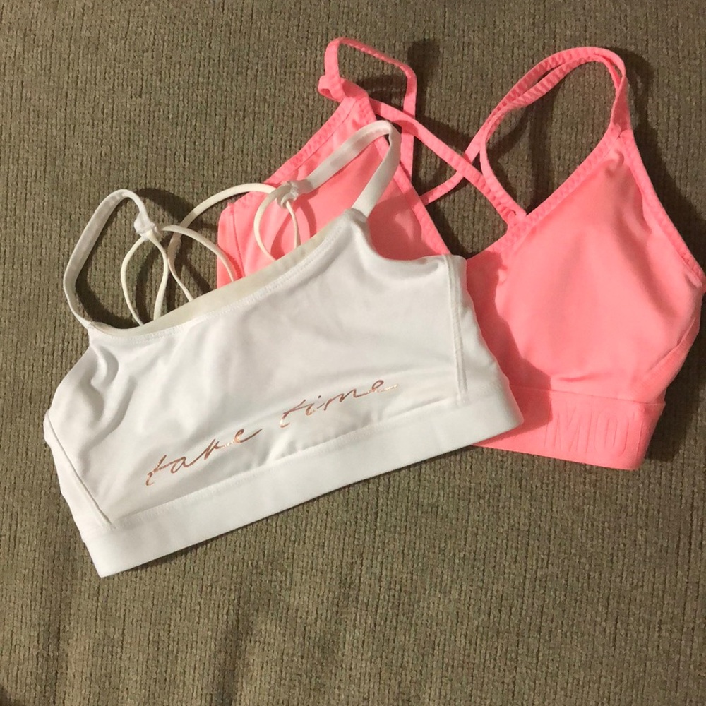 H&M Motivation is key and Tone Time sports bras XS